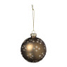 Kerstbal figuurtjes glitter - bruin