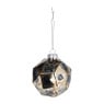 Kersthanger diamant - zwart/goudkleurig - ø8 cm