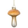 Kersthanger glitter paddenstoel - goudkleurig - ø6x9 cm