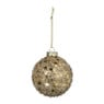 Kerstbal glitter sterretjes - goudkleurig
