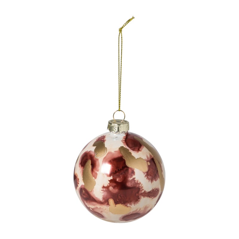 Kerstbal glossy - bordeauxrood