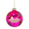 Kerstbal lippen - roze/rood