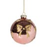 Kerstbal met strikjes - roze