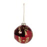 Kerstbal met strikjes - bordeaux rood