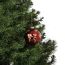 Kerstbal met strikjes - bordeaux rood