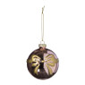Kerstbal met strik - roze