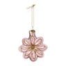 Kersthanger bloem - paars - 8.5x8x3.4 cm