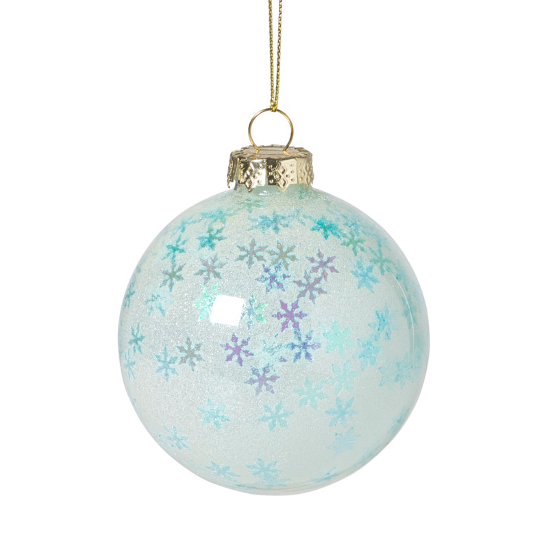 Kersthanger sneeuwvlok - blauw - ø8 cm