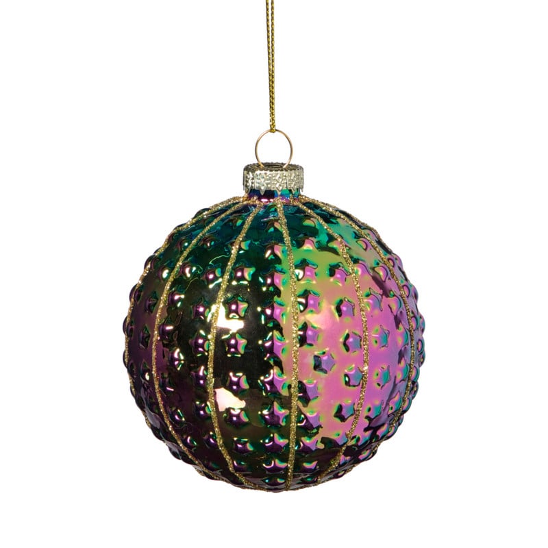 Kerstbal sterretjes - multikleur