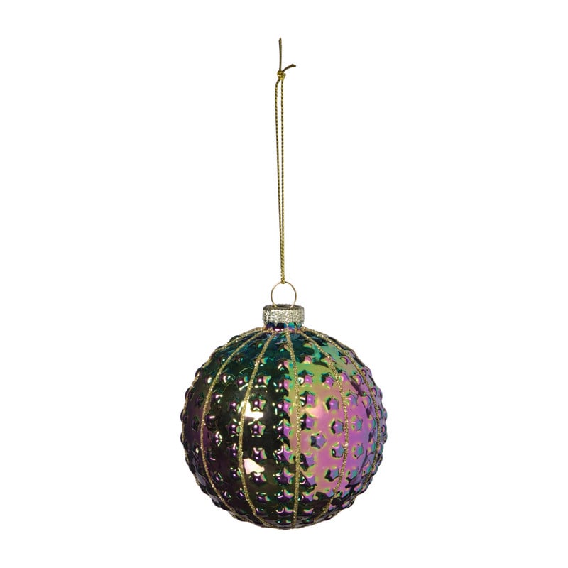 Kerstbal sterretjes - multikleur