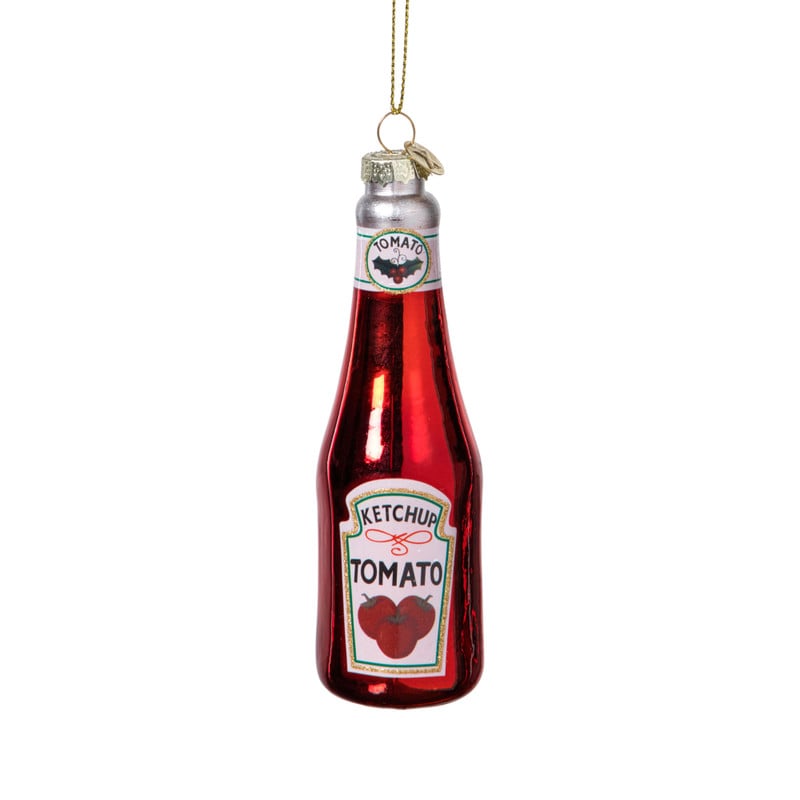 Kersthanger ketchupfles - rood - ø4x13 cm