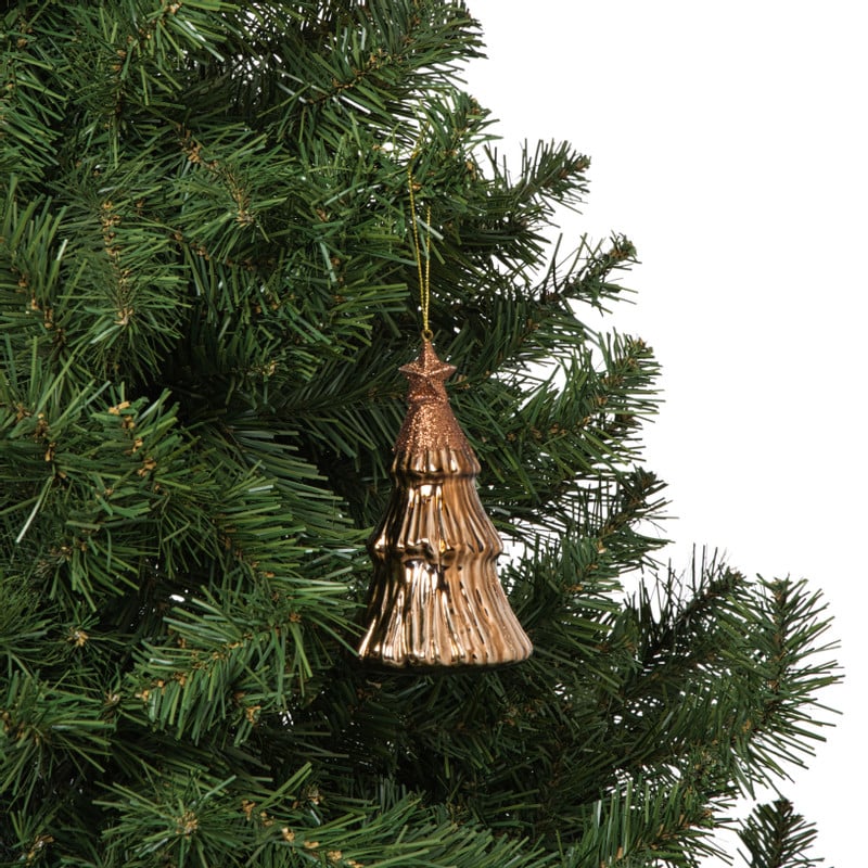 Kersthanger kerstboom - bruin - ø7x12 cm