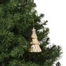 Kersthanger kerstboom - goudkleurig - ø7x12 cm