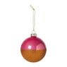 Kerstbal glitter en glans - roze/oranje