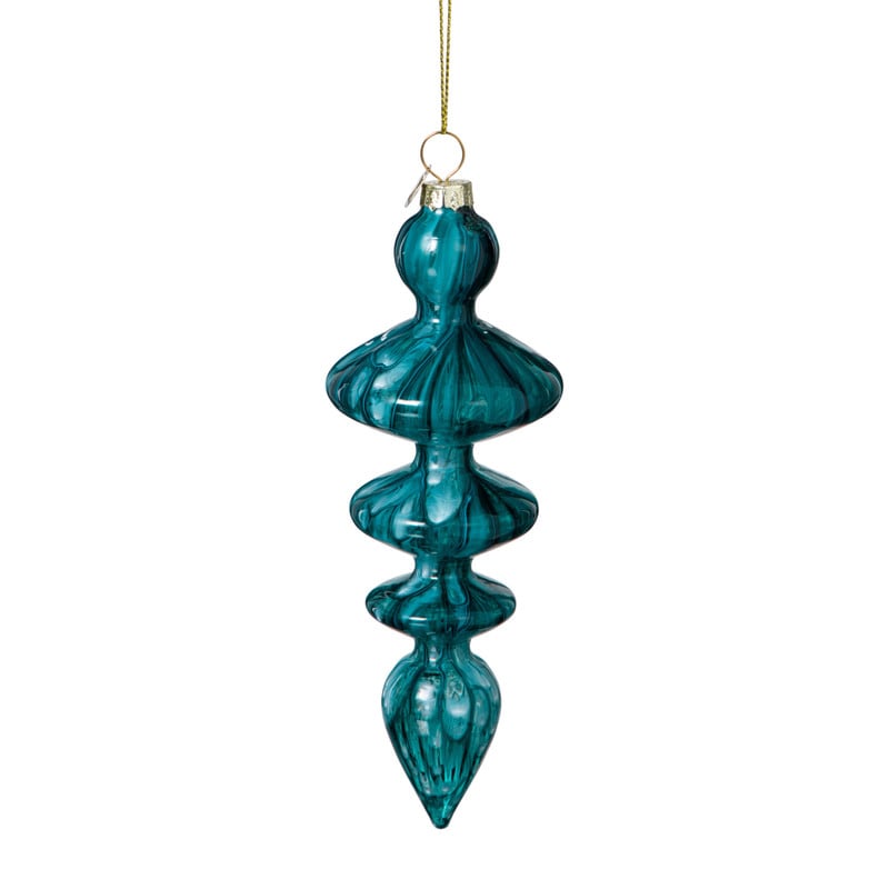 Kersthanger glas pegel - groen - ø5.5x15 cm