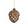 Kersthanger dennenappel glitters - bruin - ø7x9.5 cm