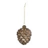 Kersthanger dennenappel glitters - bruin - ø7x9.5 cm