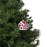 Kersthanger snoephuisje - roze - 8x6.5x6.5 cm