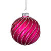Kerstbal gedraaid streep - roze