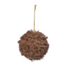 Kerstbal fluffy - bruin