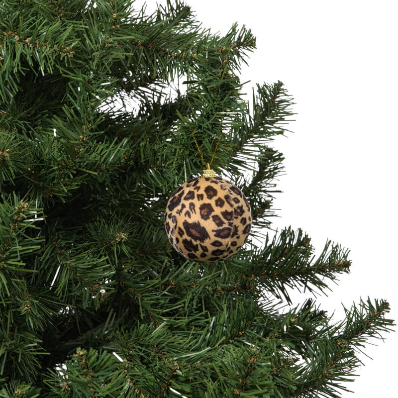 Kerstbal luipaard - bruin