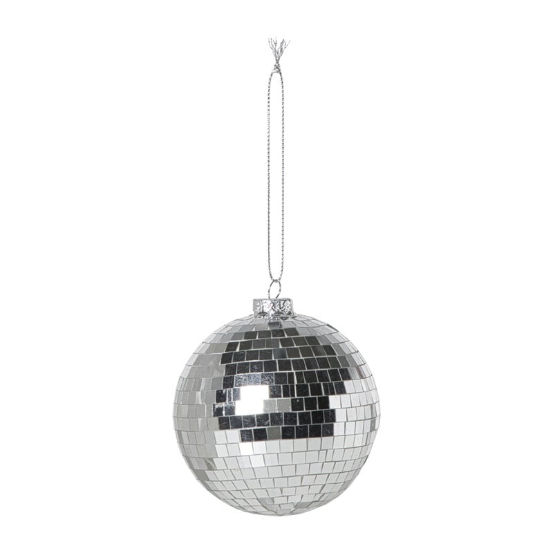 Kerstbal discobal - zilverkleurig