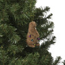 Kersthanger bever met lampjes - bruin - 10x8x5 cm