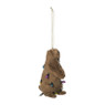 Kersthanger bever met lampjes - bruin - 10x8x5 cm