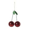 Kersthanger disco kersen - groen/rood - 14x11x5.2 cm