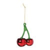 Kersthanger kersen - groen/rood - 9x6.5x3.8 cm
