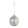 Kersthanger discobal met confetti - goudkleurig - ø8 cm