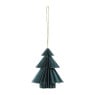 Kersthanger papieren kerstboom - groen - ø8x10 cm