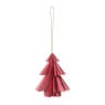 Kersthanger papieren kerstboom - roze - ø8x10 cm