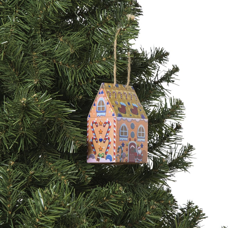 Kersthanger papieren huisjes - set van 3