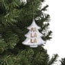 Kersthanger fa la la - transparant - 10.5x10.5x3.5 cm