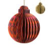 Kerstbal papier clashing colours rond - diverse varianten - ø7x9.5 cm