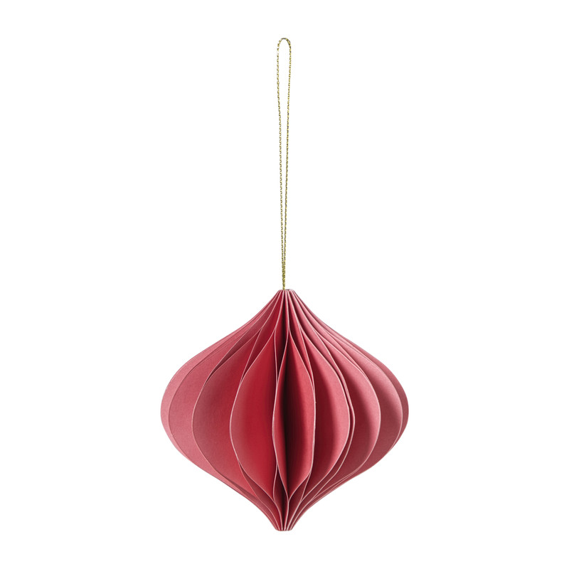 Kersthanger papier - roze - ø10  cm