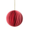 Kerstbal papier - roze - ø8 cm