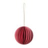Kerstbal papier - roze - ø8 cm