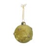 Kerstbal velvet met sterren - groen/goudkleurig