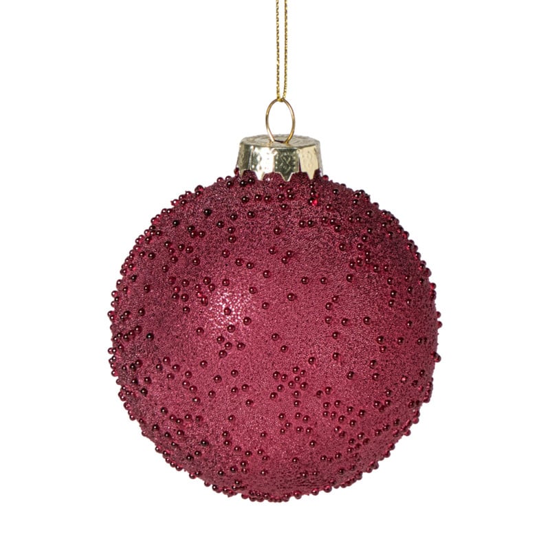Kerstbal druppeltjes - roze