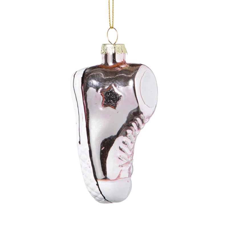 Kersthanger sneaker - roze - 9.2x4.8x3.5 cm