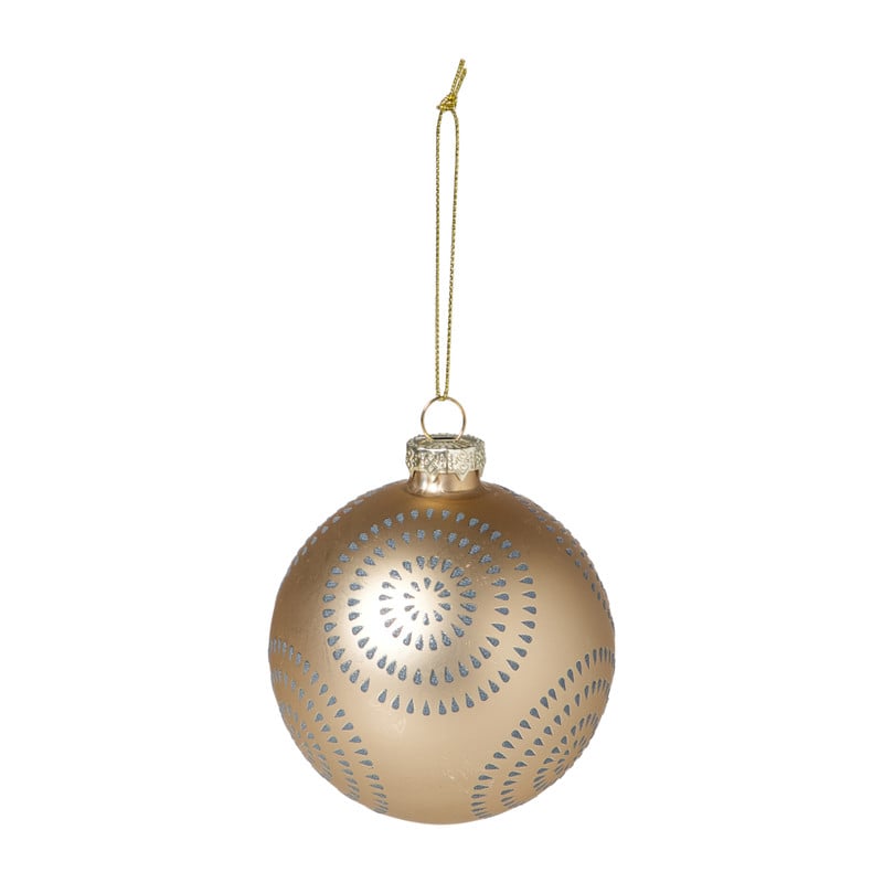 Kerstbal cirkels stipjes - goudkleurig