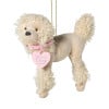 Kersthanger poedel - beige - 12x10x4 cm