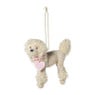 Kersthanger poedel - beige - 12x10x4 cm