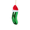 Kersthanger augurk met kerstmuts - groen - 11x3.5x3.2 cm