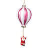 Kersthanger luchtballon met kerstman - diverse varianten - ø7.5x16.5 cm