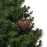 Kersthanger hart met glitters - bruin - 4x10 cm