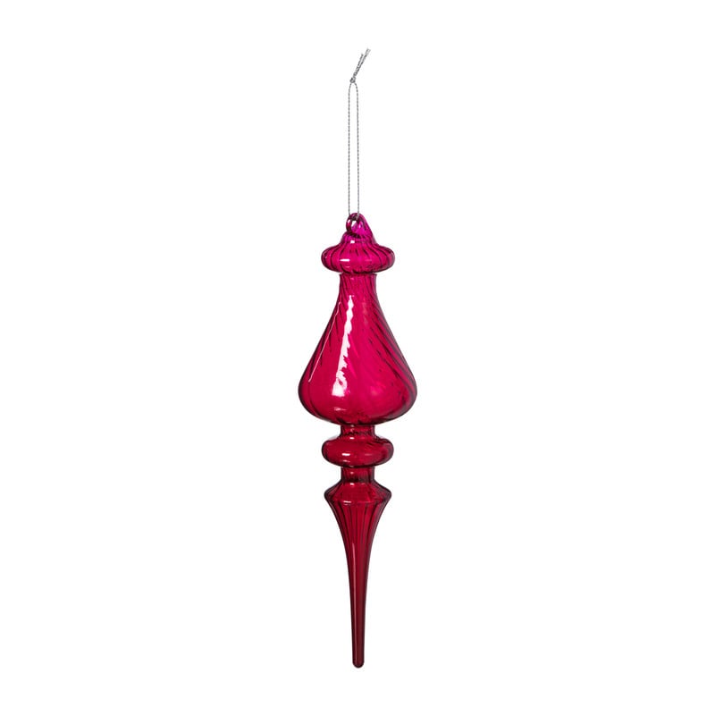 Kersthanger druppel - paars - ø6x23 cm