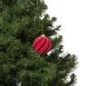 Kerstbal swirl velvet - paars/roze